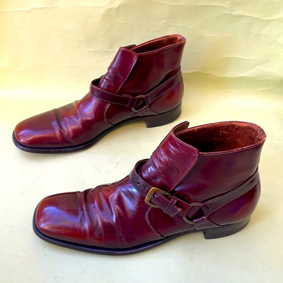 Vintage Shoes - Vintage deep reddish brown all leather booties